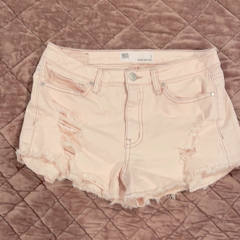 NWOT RSQ junior girls light pink shorts sz 7